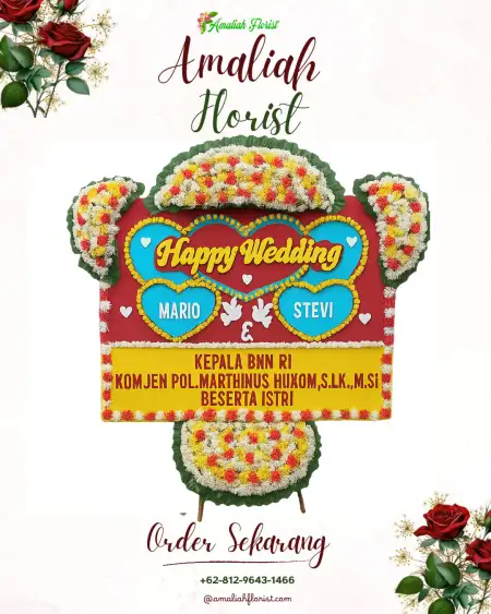 Papan Bunga Pernikahan Saung Bogania Cibinong